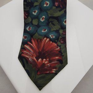 Salvatori Mens Neck Tie Colorful Floral Design 3.75" Width